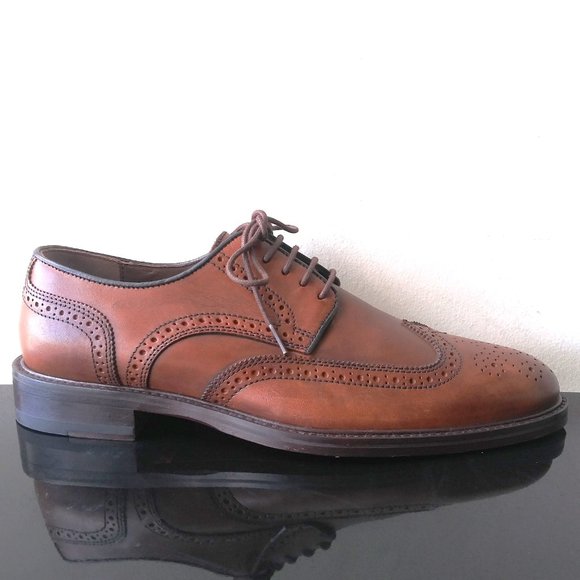 Johnston & Murphy Men\'s Daley Wingtip Cap Toe in Nice Tan Full Grain Leather main image 12